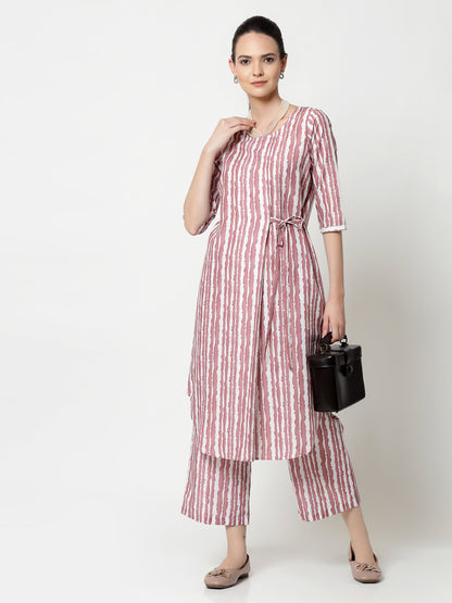 Pink & White Stripe Plazzo
