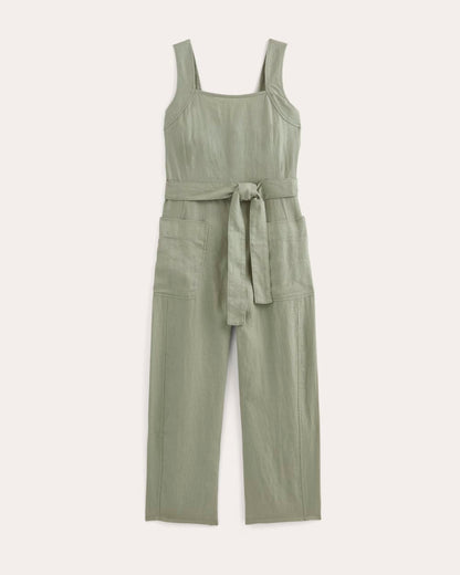 The Utility Coverall in Linen | Seagrass