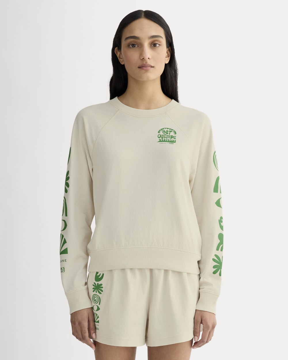 The Off-Duty Long-Sleeve Tee | Natural / Green