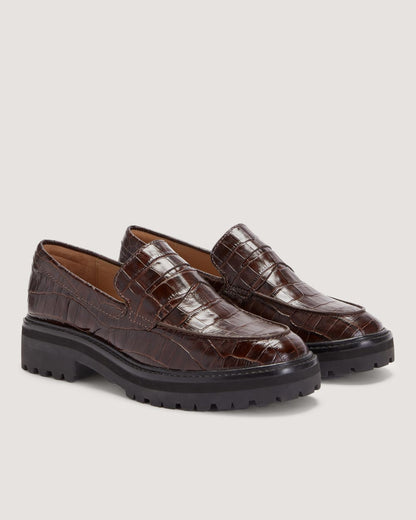 The Lug Loafer | Brown Crocodile