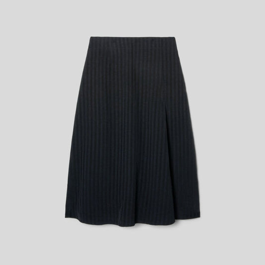 The City Stripe Midi Skirt | Black