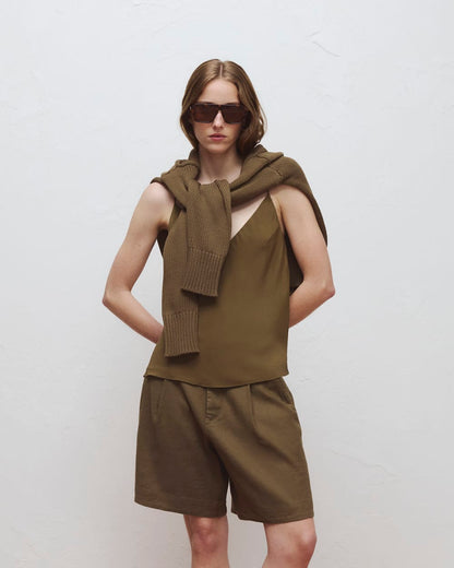 The Tie Back Cami in Washable Silk | Beech