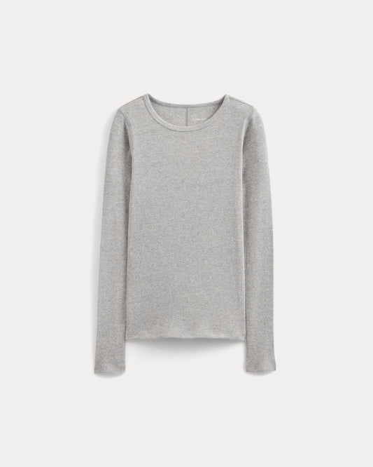 The Luxe Rib Long-Sleeve Crew | Classic Heather Grey