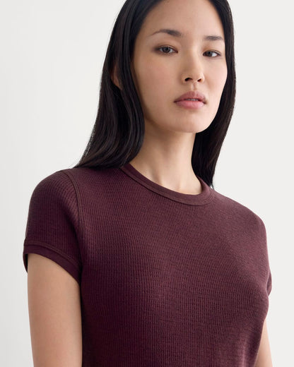 Shrunken Tee in Cozy Waffle | Heathered Port Royale