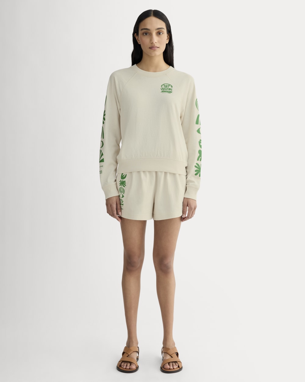 The Off-Duty Long-Sleeve Tee | Natural / Green