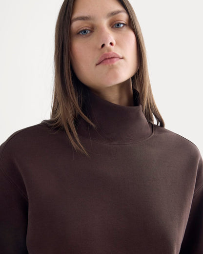 Luxe Fleece Turtleneck | Dark Chocolate