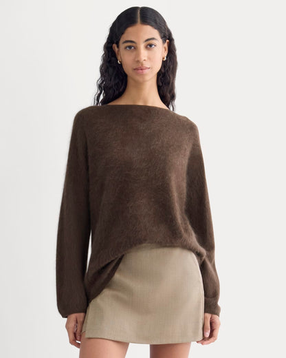 Lush Cashmere Boatneck Sweater | Raven