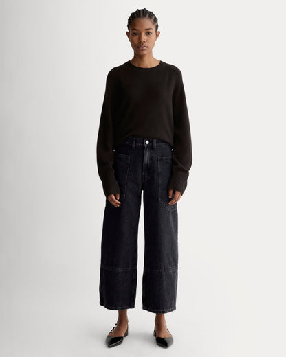 The Boxy Crew in Cashmere | Black