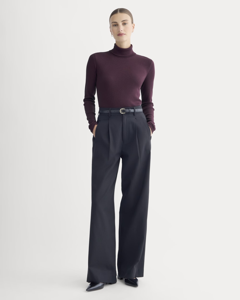 The Luxe Rib Turtleneck | Heathered Port Royale