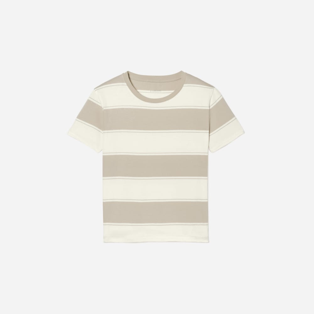 The Box-Cut Tee in Essential Cotton | Pale Khaki / Canvas Tan | No Pocket