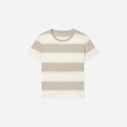 The Box-Cut Tee in Essential Cotton | Pale Khaki / Canvas Tan | No Pocket