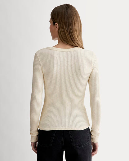 The Cozy Rib Long-Sleeve Tee | Bone