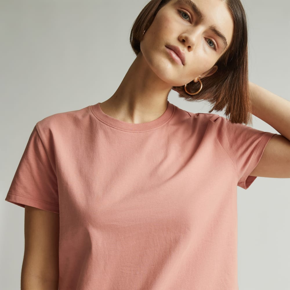 The Box-Cut Tee in Essential Cotton | Light Rose | No Pocket