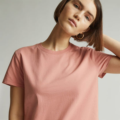 The Box-Cut Tee in Essential Cotton | Light Rose | No Pocket