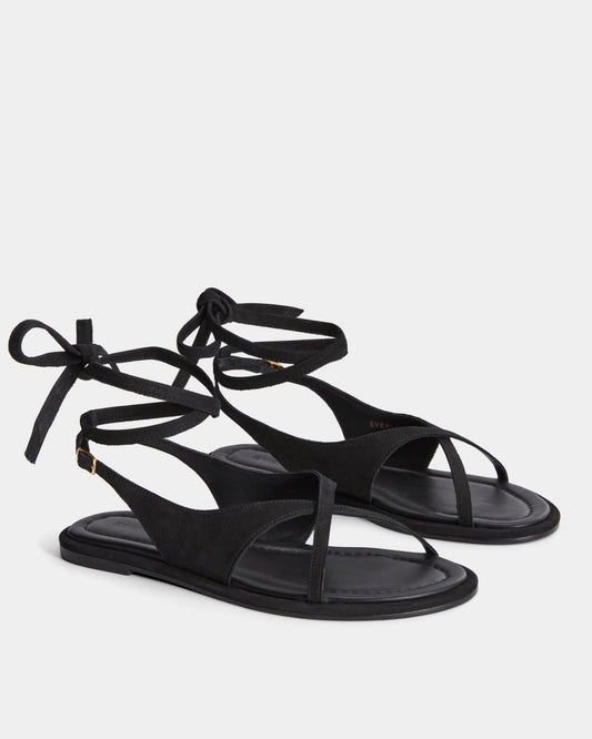 The Leather Crisscross Sandal | Black