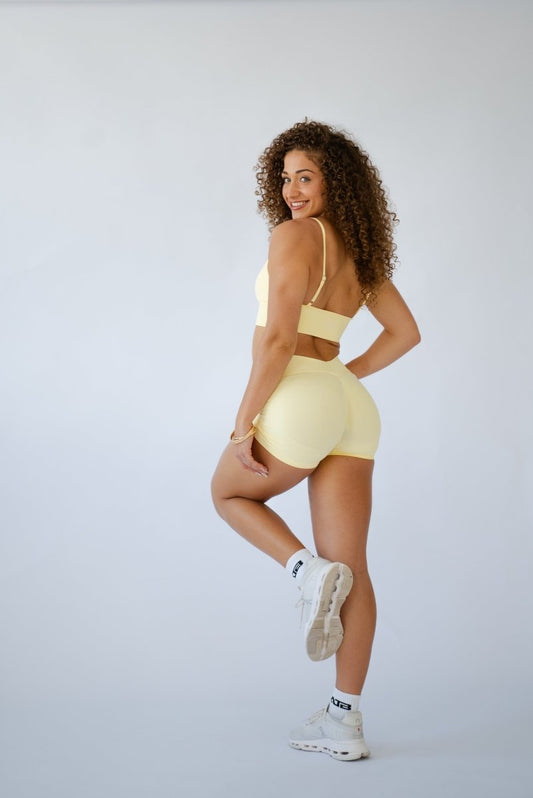 Blossom V Back Shorts - Buttercup Yellow