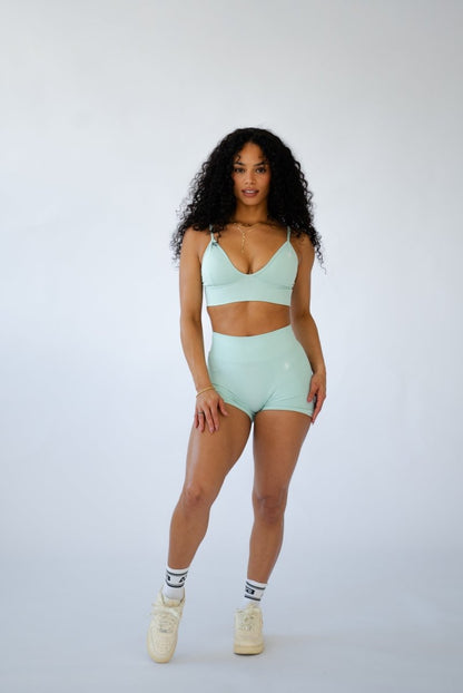 Blossom V Back Shorts - Mint Hydrangea