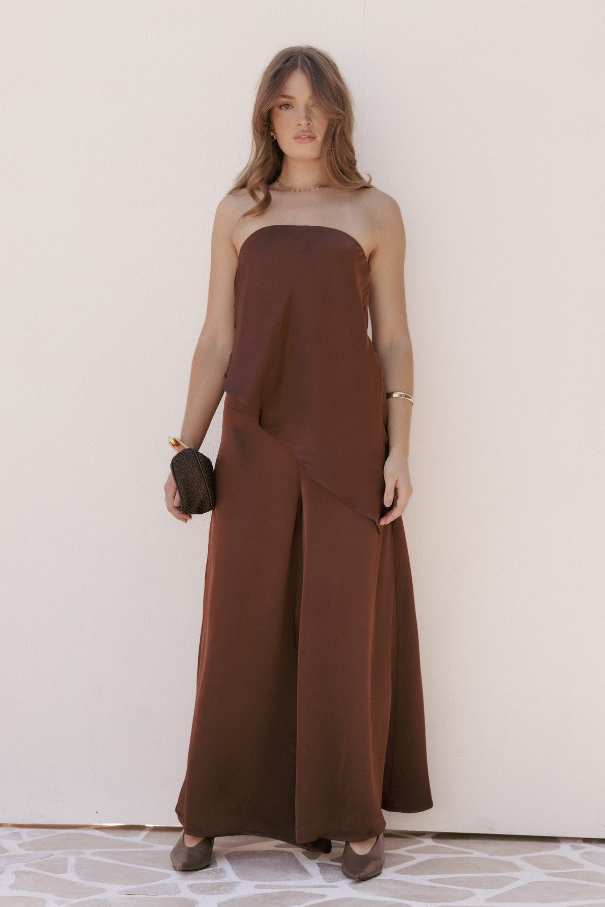 Charmer Wide Leg Pant - Dark Brown