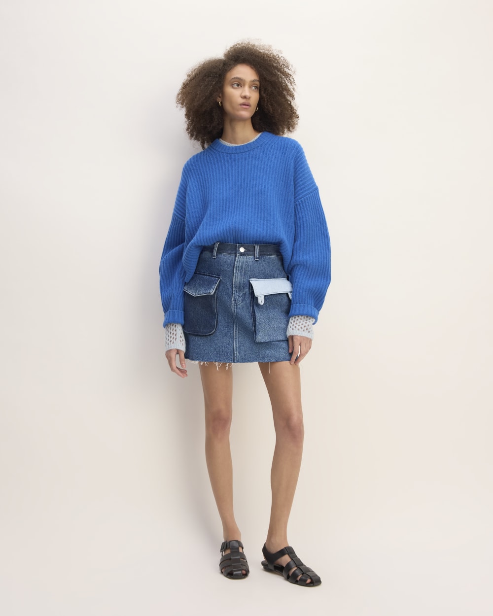 The Denim Patchwork Mini Skirt | Diamond Blue