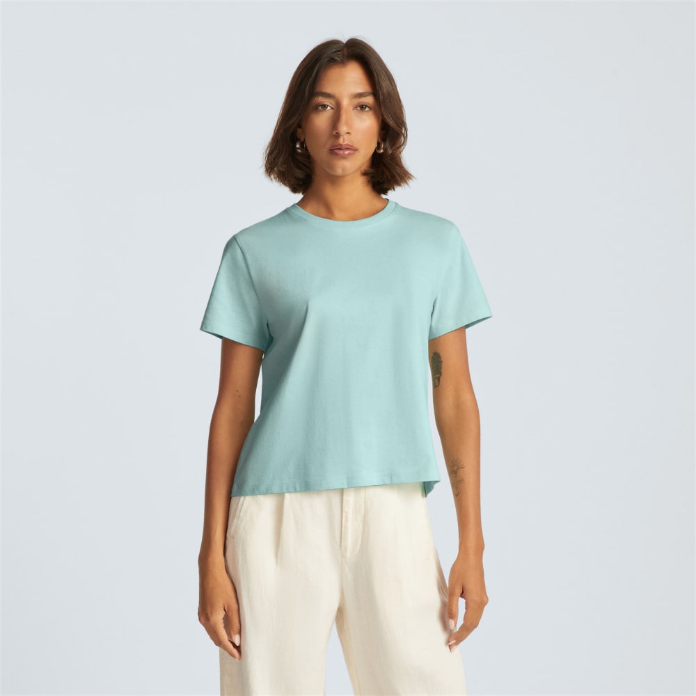 The Box-Cut Tee in Essential Cotton | Ice Blue | No Pocket