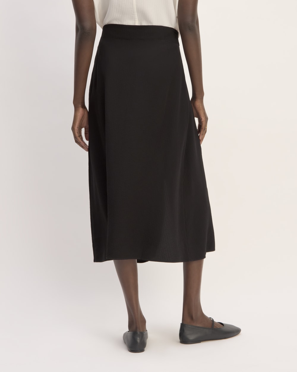 The Mini Jacquard Stripe Slip Skirt | Black