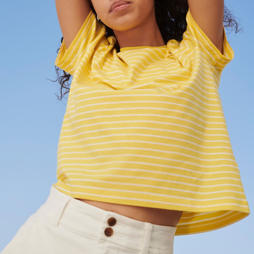 The Box-Cut Tee in Essential Cotton | Acacia / Tan | No Pocket