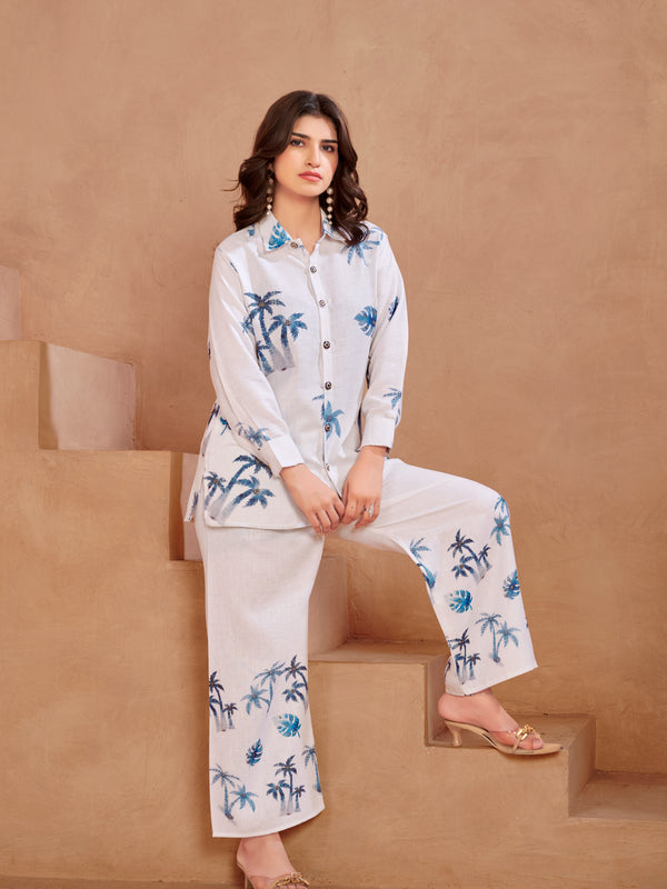 White Italian Linen Co-ord Set