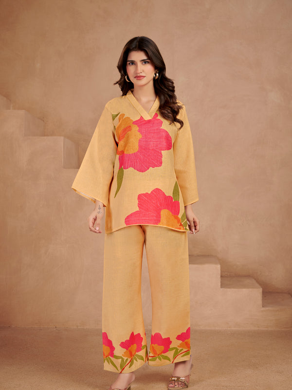 Mustard Italian Linen Co-ord Set