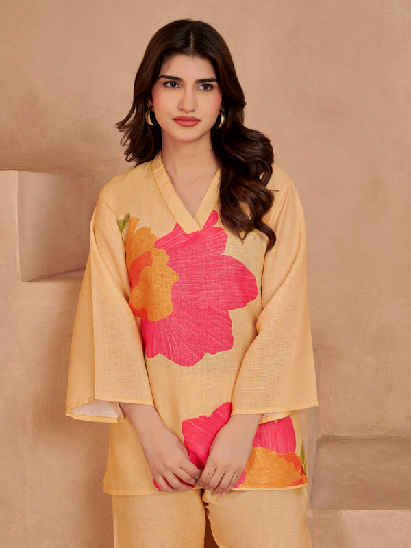 Mustard Italian Linen Co-ord Set