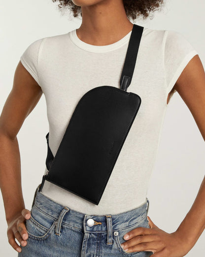 The Cactus Leather Sling Bag | Black