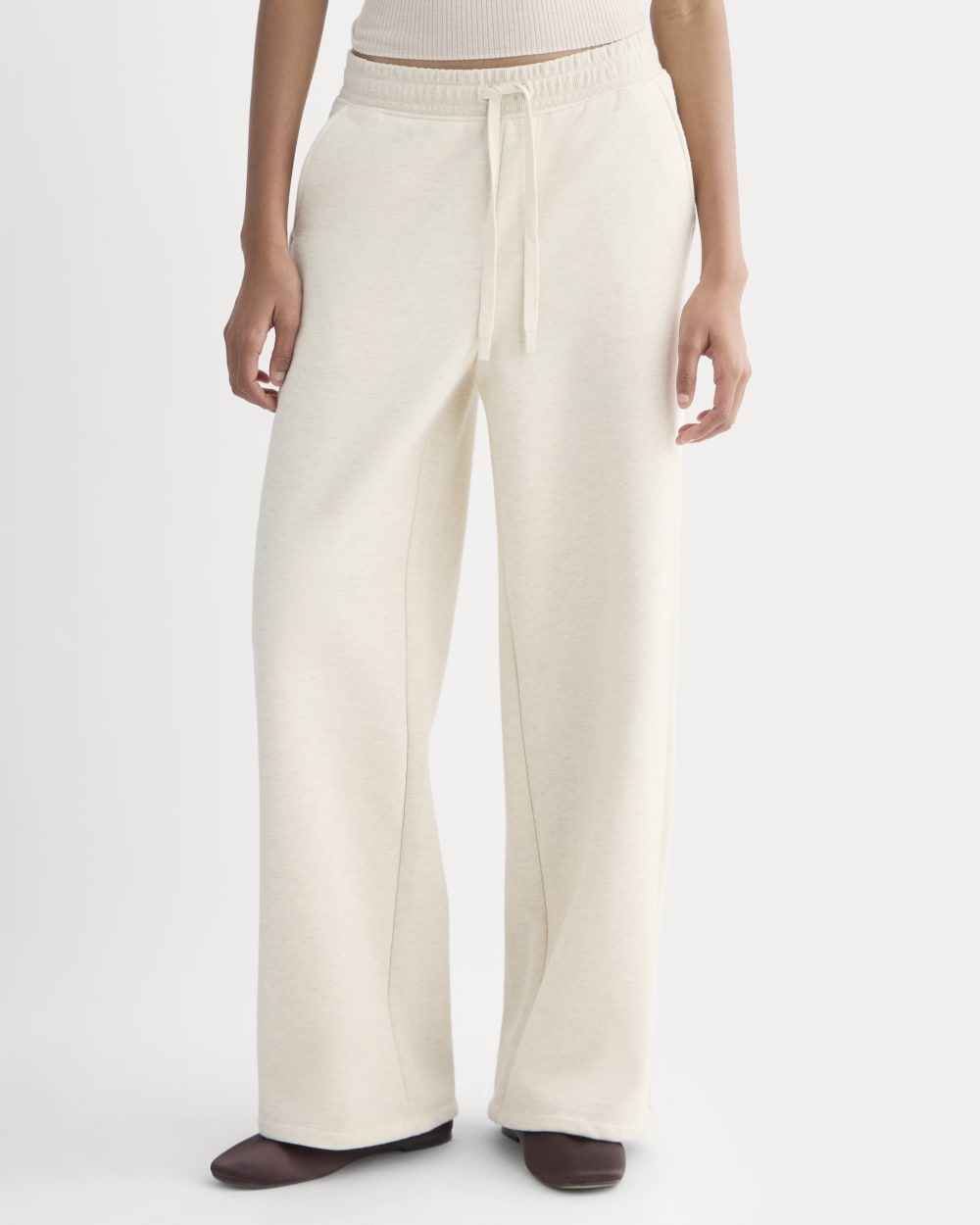 Luxe Fleece Wide-Leg Sweatpant | Heathered Oat