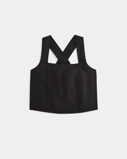 The Crossback Tank in Linen | Black