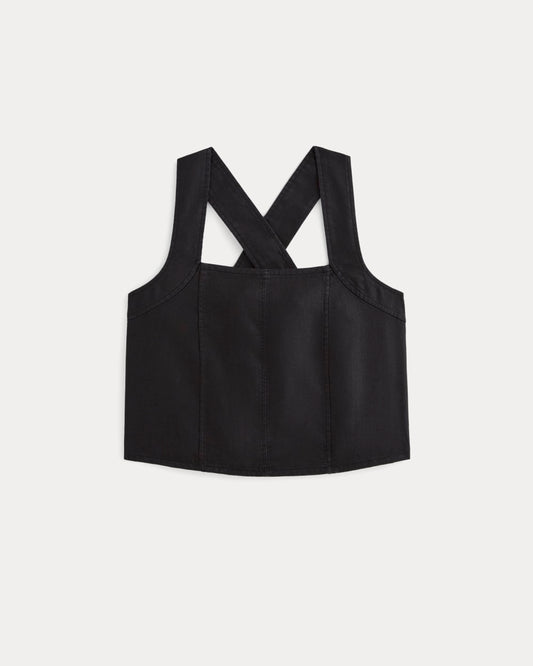 The Crossback Tank in Linen | Black