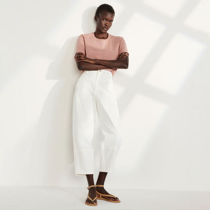 The Box-Cut Tee in Essential Cotton | Light Rose | No Pocket