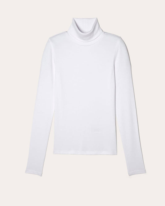 The Luxe Rib Turtleneck | White