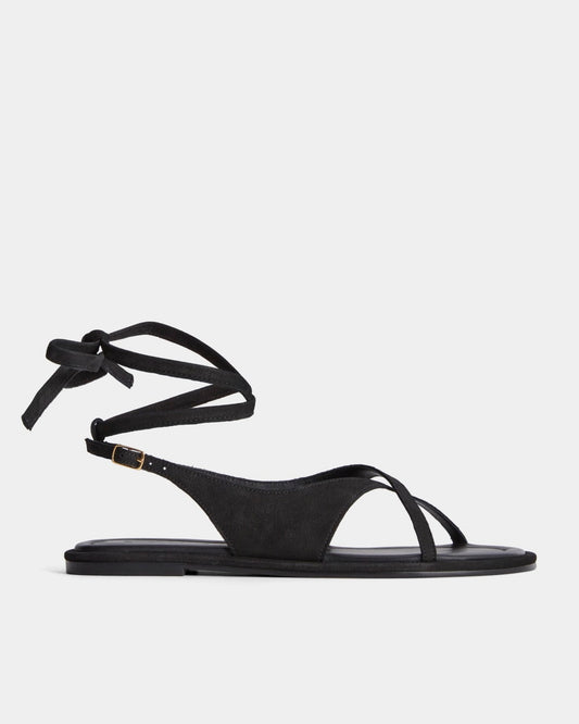 The Leather Crisscross Sandal | Black