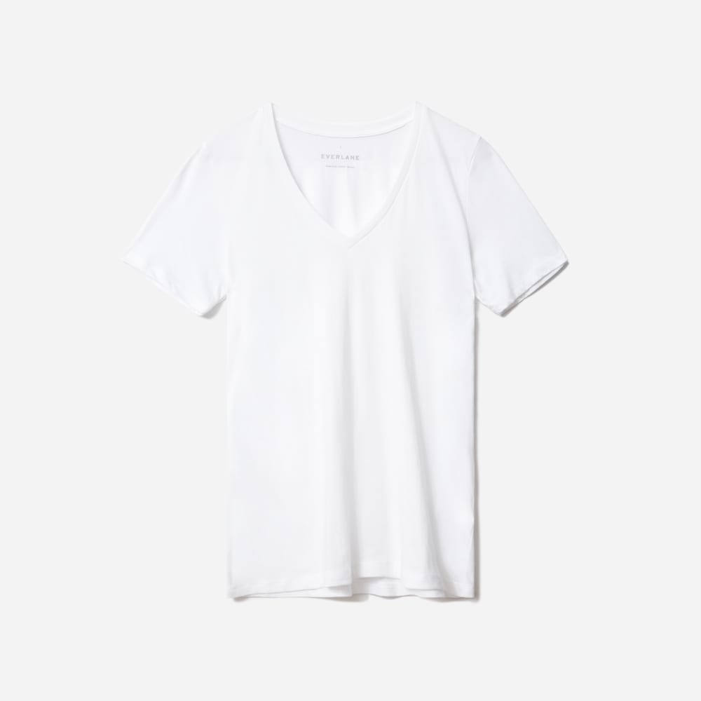 The Organic Cotton V-Neck | White