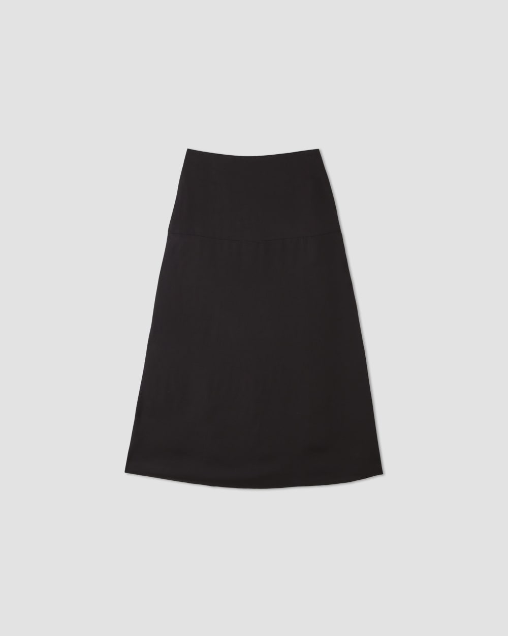 The Hammered Satin Slip Skirt | Black