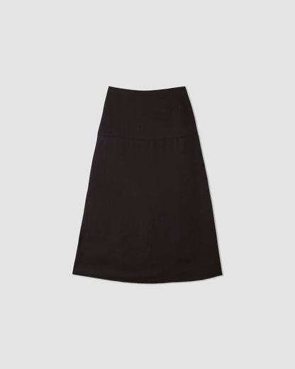 The Hammered Satin Slip Skirt | Black
