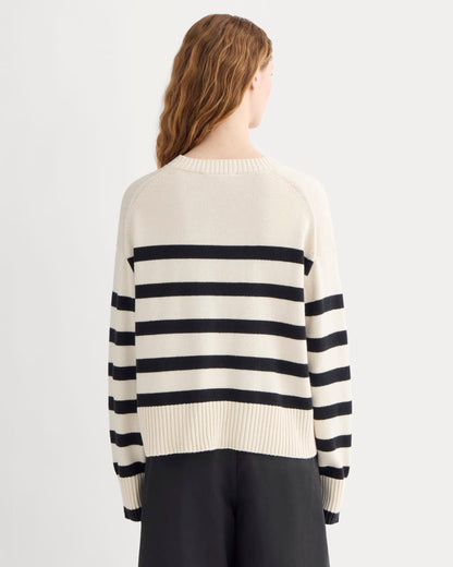 The Boxy Sweater in Everyday Cotton | Canvas / Black