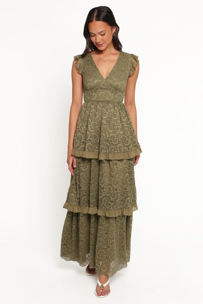 Cataleya Maxi Dress - Olive Lace
