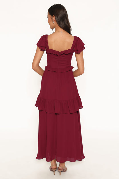 Delavine Maxi Dress - Burgundy