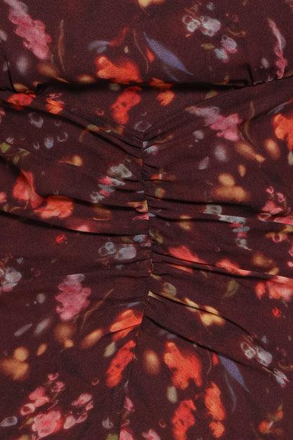 Magdalena Maxi Dress - Plum Blurred Floral