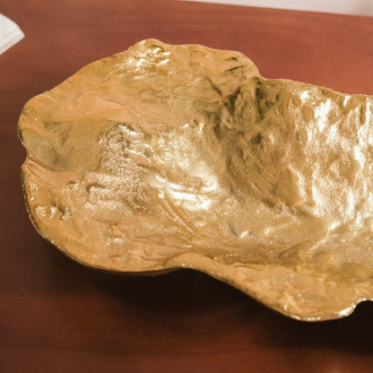 Opulent Abstract Decorative Tray Gold