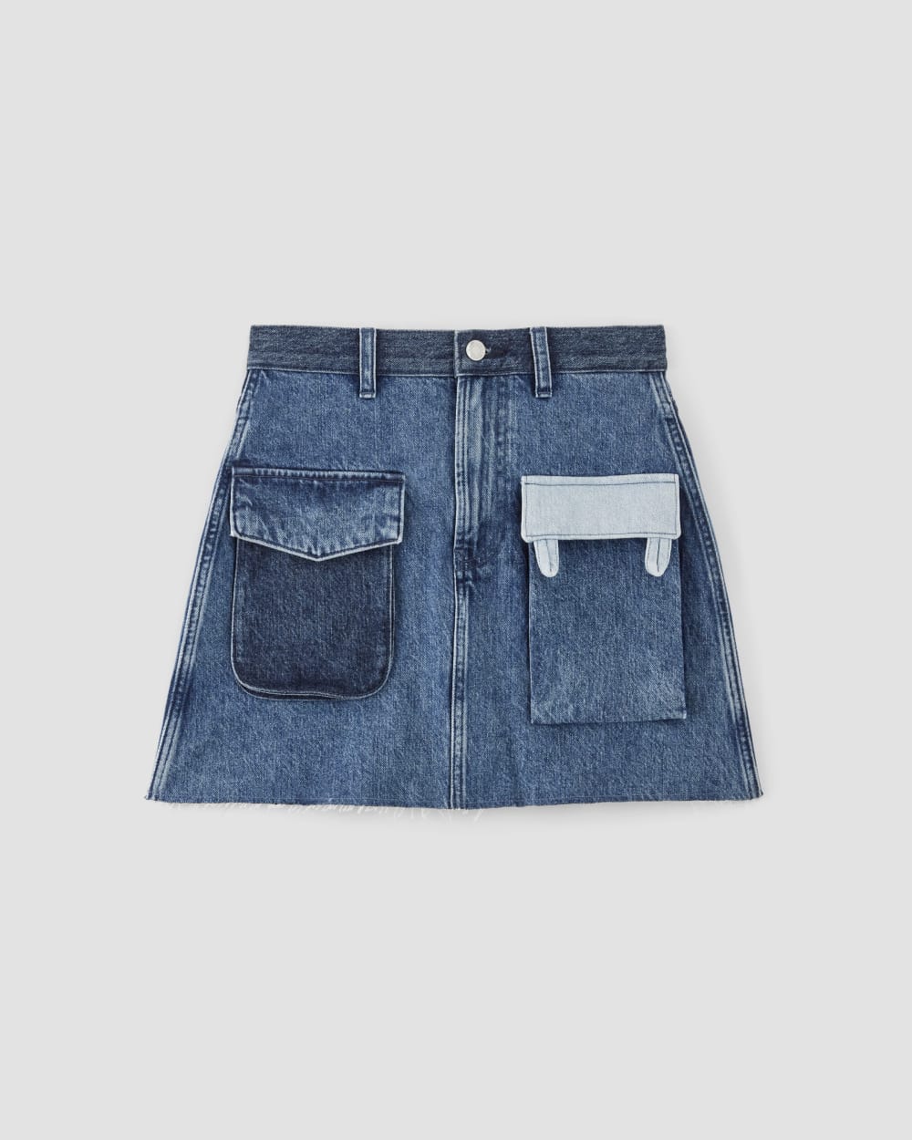 The Denim Patchwork Mini Skirt | Diamond Blue