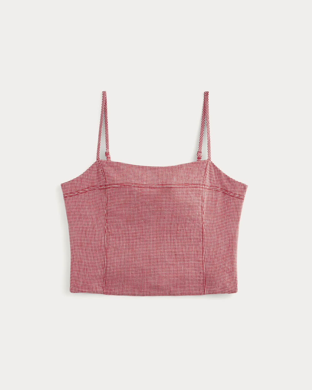 The Seamed Top in Stretch Linen | Classic Red Gingham