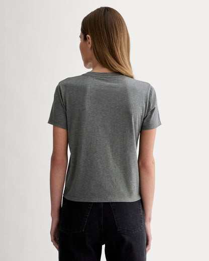The Box-Cut Tee in Essential Cotton | Heathered Charcoal | Pocket