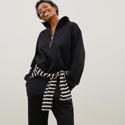 The Track Half-Zip | Black