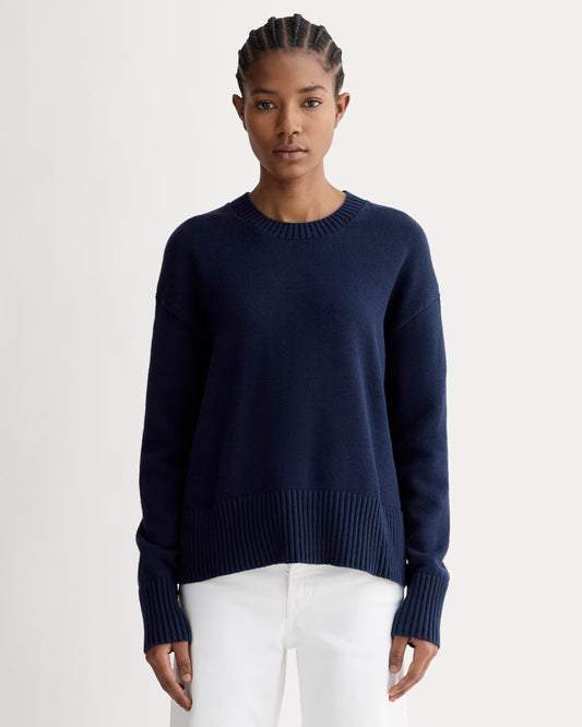 The Boxy Sweater in Everyday Cotton | Navy