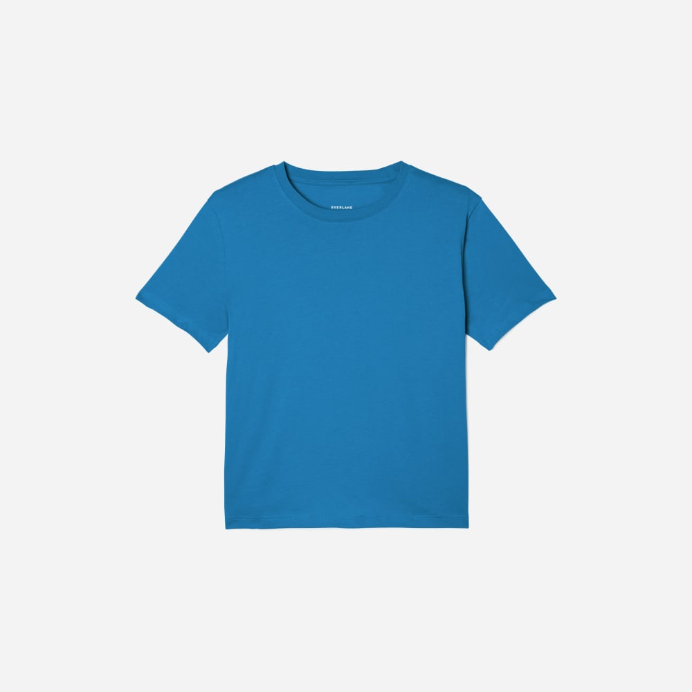 The Box-Cut Tee in Essential Cotton | Horizon Blue | No Pocket